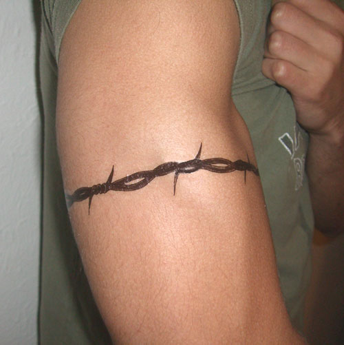 a barbed wire tattoo